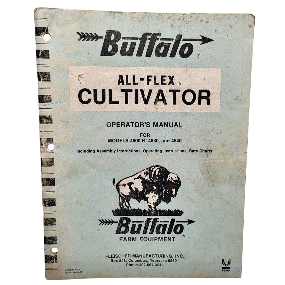 Buffalo Fleischer Mfg. 4600-H, 4630, 4640 All-Flex Cultivator Operator's‎ Manual